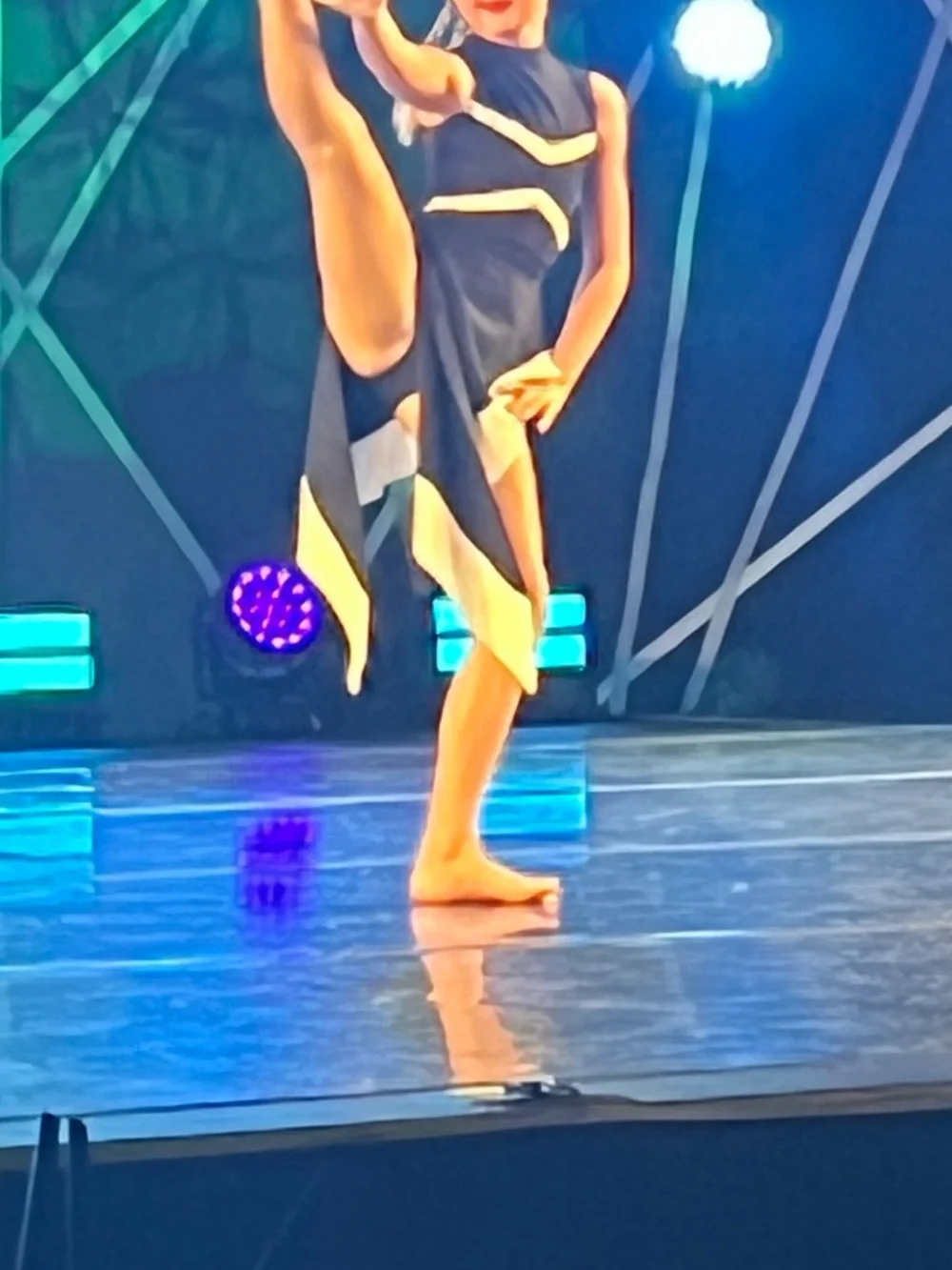 Elegant black and white dance costume